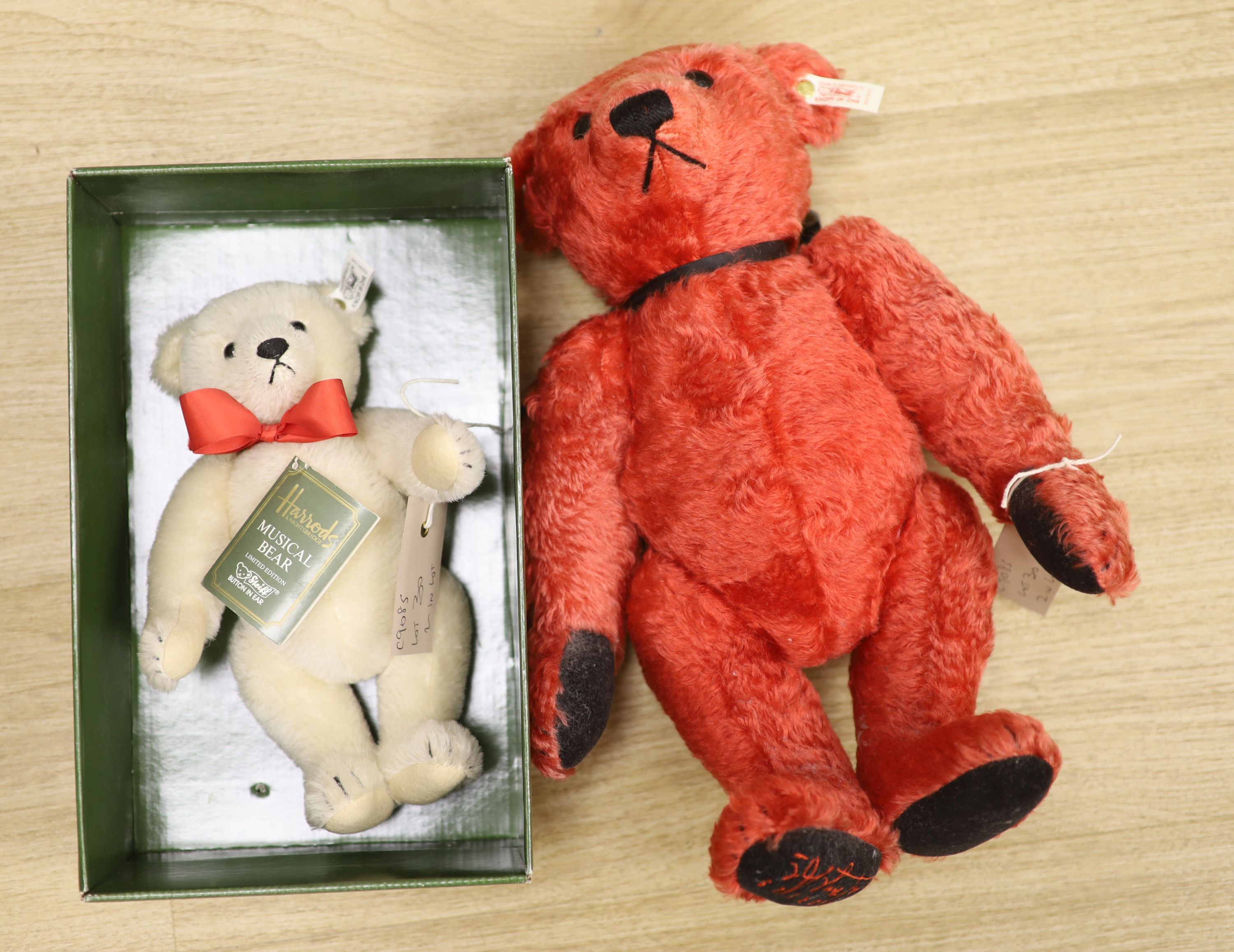 Teddy 'Flamboise' Gallerie Lafayette exclusive and Harrods musical bear, box and certificate (2)